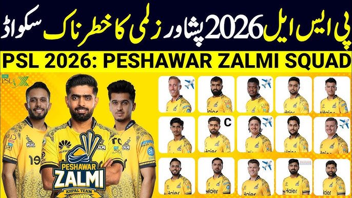 Peshawar Zalmi Squad 2026 – PSL 11 Players List